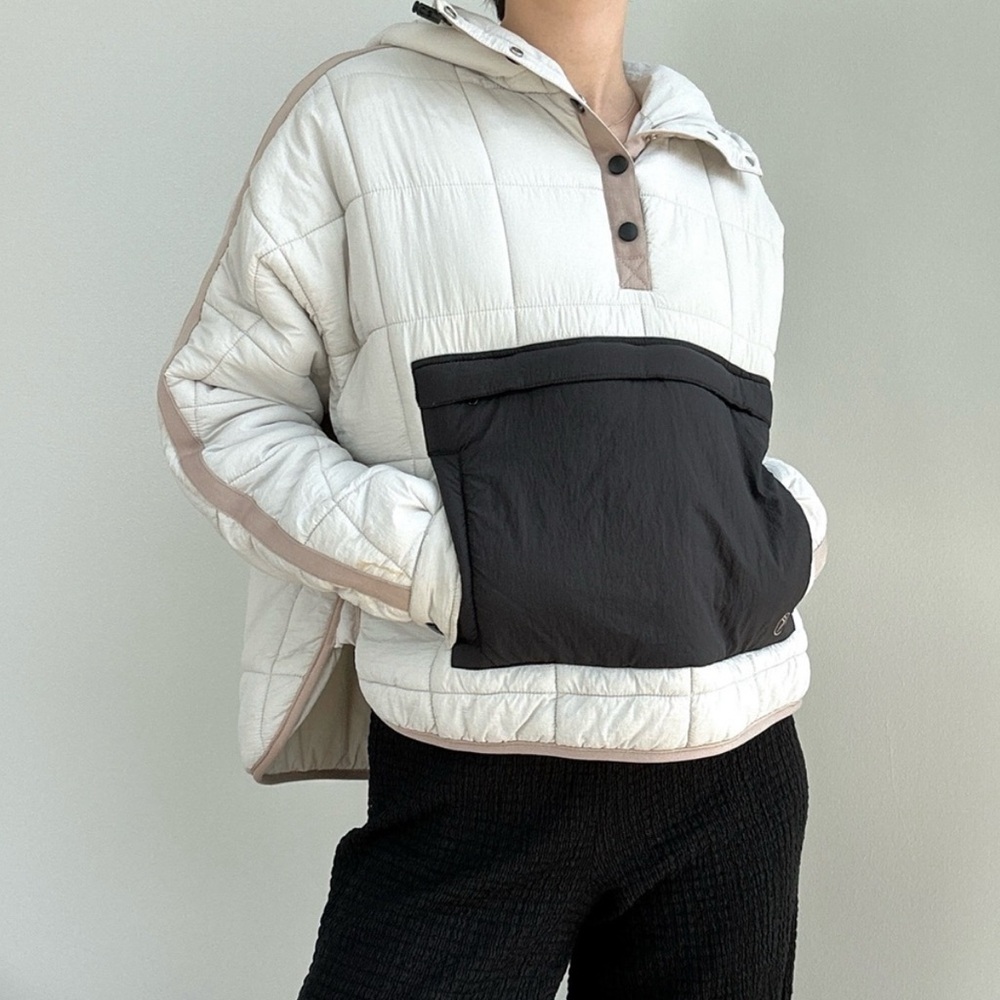 Savvi Stone Black Quilted Puffer Jacket